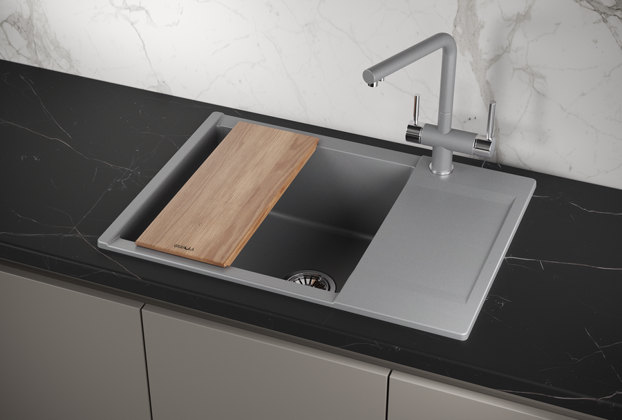 ES-7003, АЛЮМИНИУМ, кухонная мойка, кварц, ESTETICA