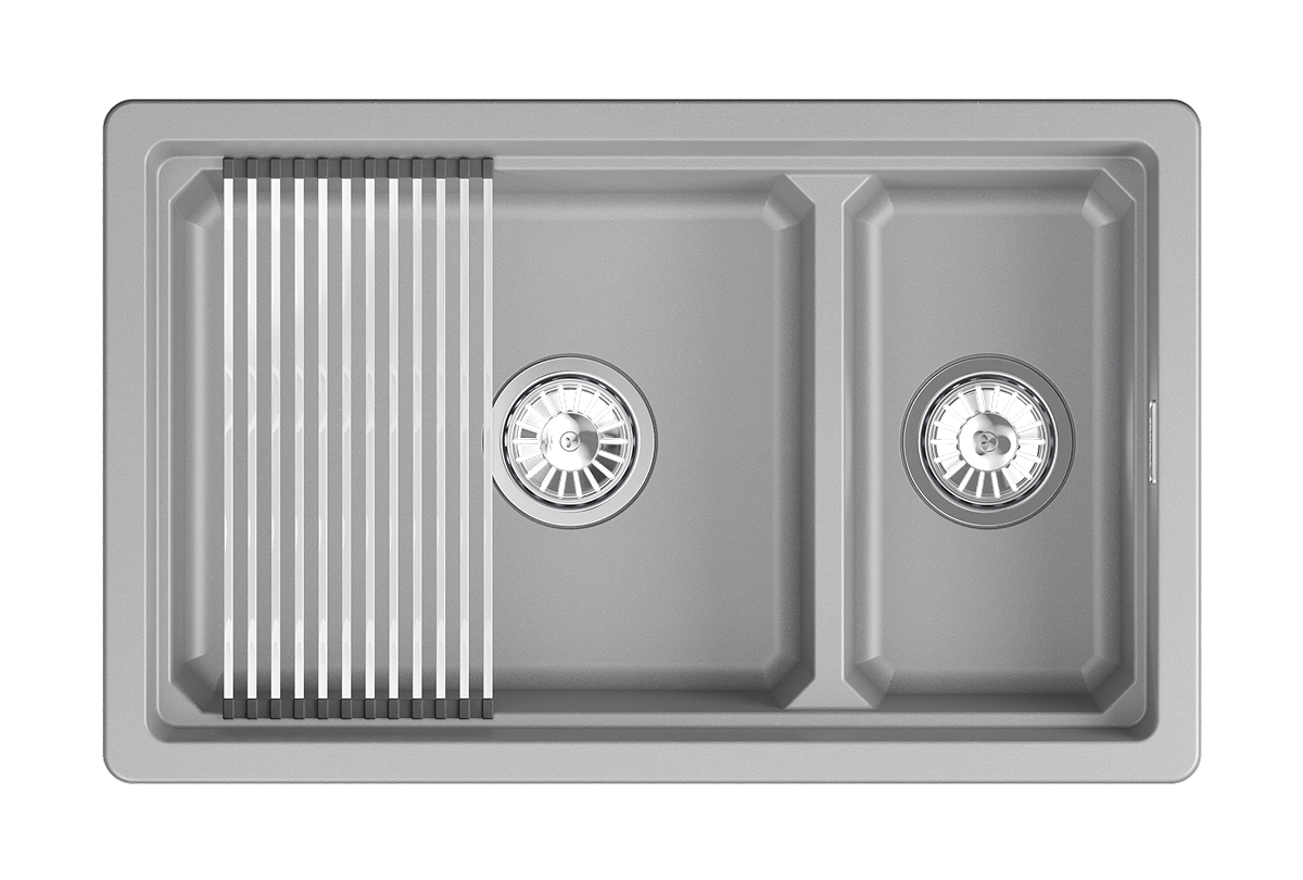 KS-7304iU, АЛЮМИНИУМ, кухонная мойка, кварц