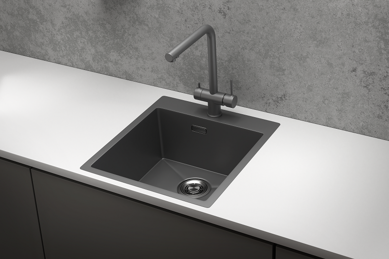 4600, ГРАФИТ МАТОВЫЙ, стальная кухонная мойка