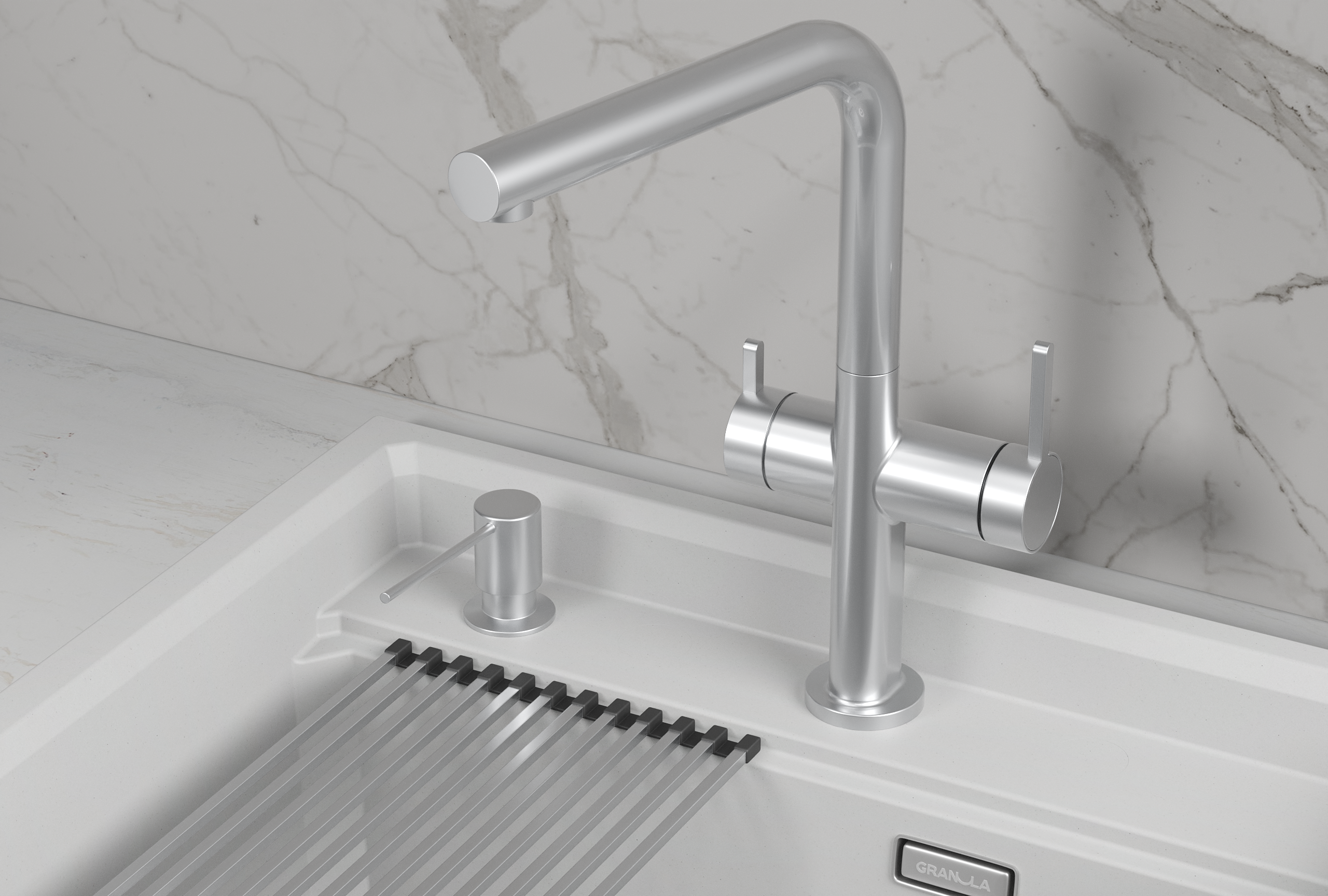 KS-8276, НЕРЖ, СМЕСИТЕЛЬ КУХОННЫЙ KITCHEN SPACE