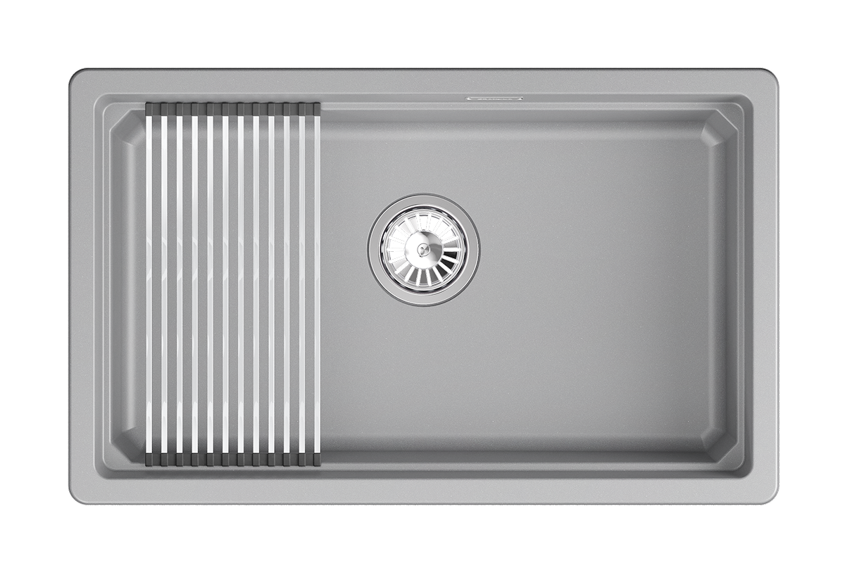 KS-7303iU, АЛЮМИНИУМ, кухонная мойка, кварц