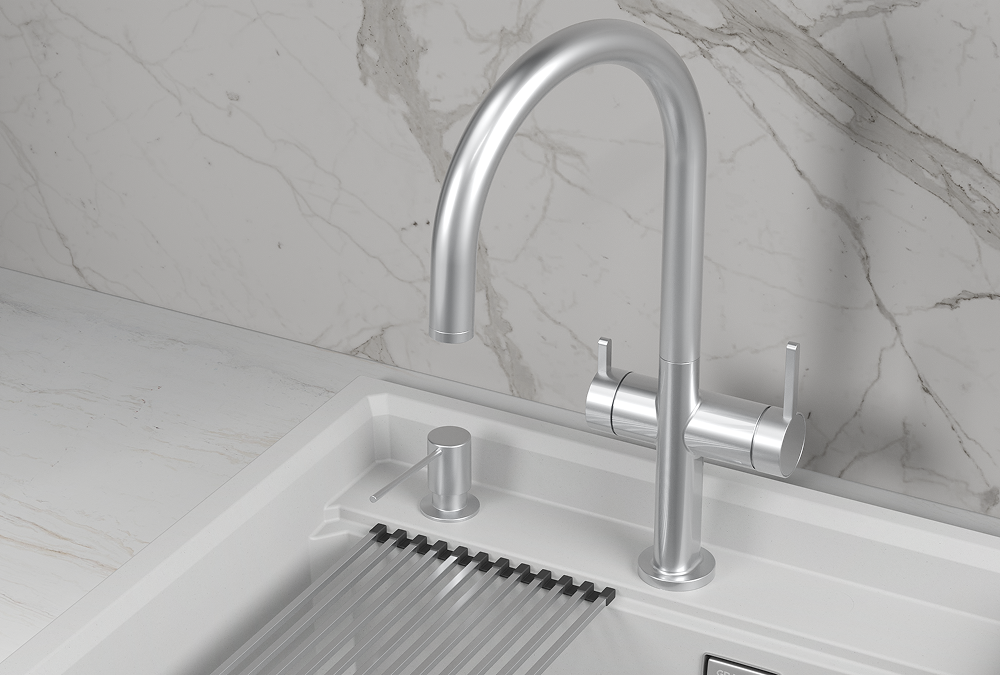 KS-8274, НЕРЖ, СМЕСИТЕЛЬ КУХОННЫЙ KITCHEN SPACE