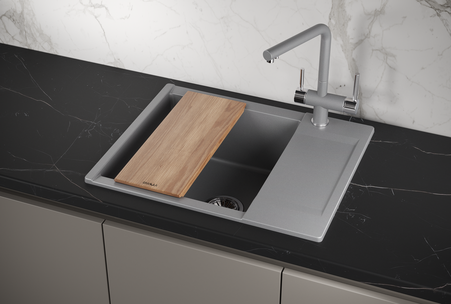 ES-6202, АЛЮМИНИУМ, кухонная мойка, кварц, ESTETICA