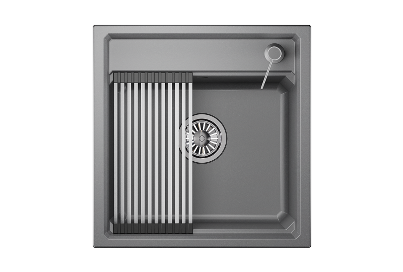 KS-5002, АЛЮМИНИУМ  кухонная мойка, кварц